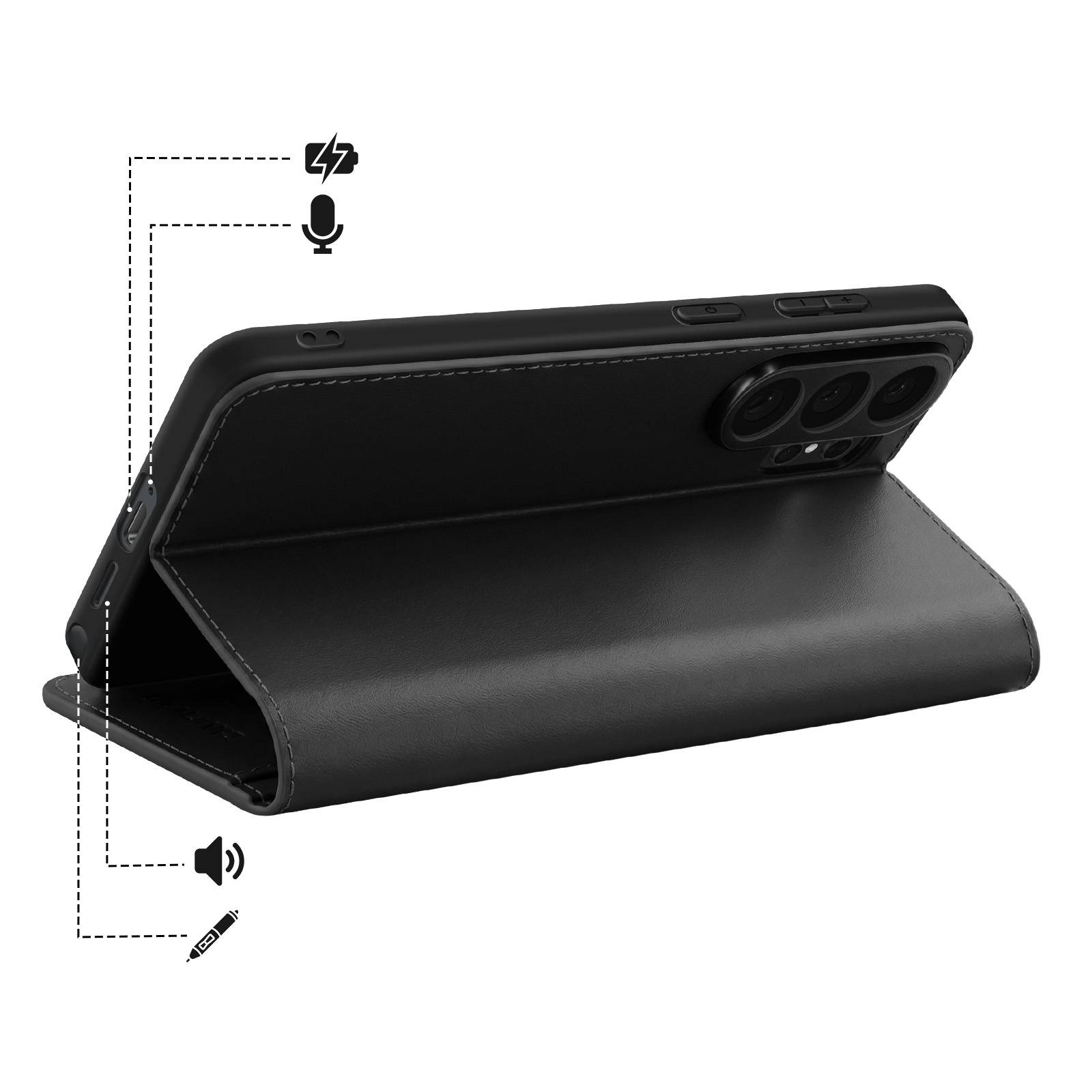 Étui Portefeuille pour Galaxy S26 Ultra avec Support en Cuir Effet Mat-3