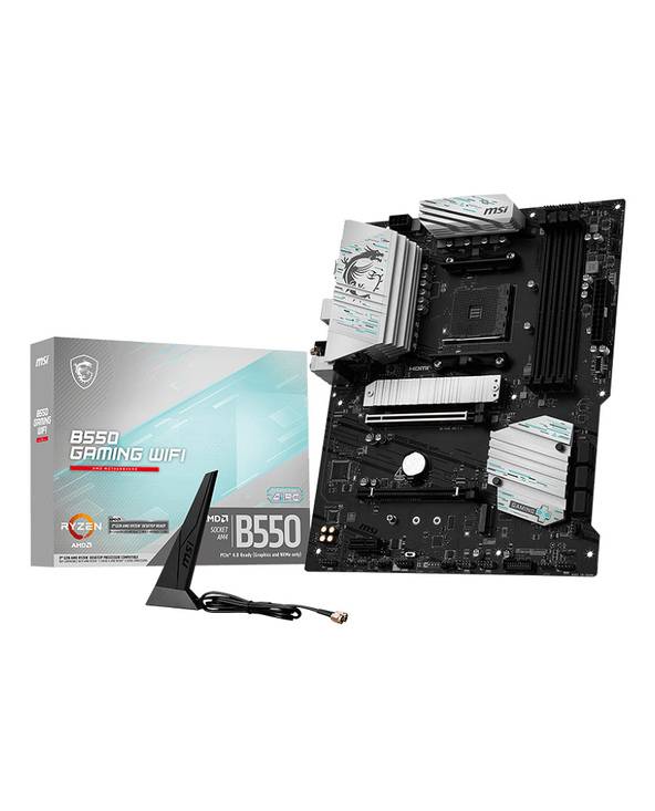 MSI B550 GAMING WIFI, AMD, Emplacement AM4, AMD Ryzen 3000 Series, AMD Ryzen 5000 Series, AMD Ryzen 7000 Series, DDR4-SD-0