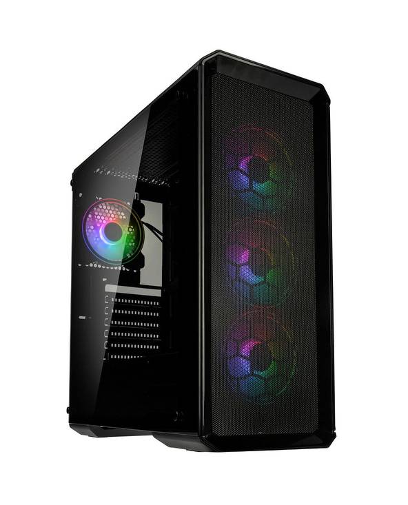 Kolink Levante V2 ARGB, Midi Tower, PC, Transparent, Noir, ATX, EATX, ITX, micro ATX, Plastique, Acier, Verre trempé, Ga-0