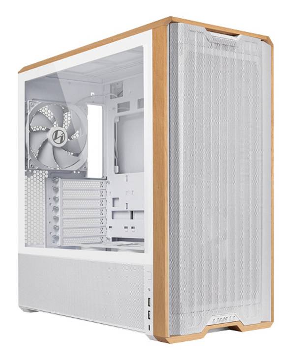 Lian Li Lancool 217 INF, Midi Tower, PC, Blanc, ATX, EATX, micro ATX, Mini-ITX, SSI EEB, Acier, Verre trempé, Bois, mais-0
