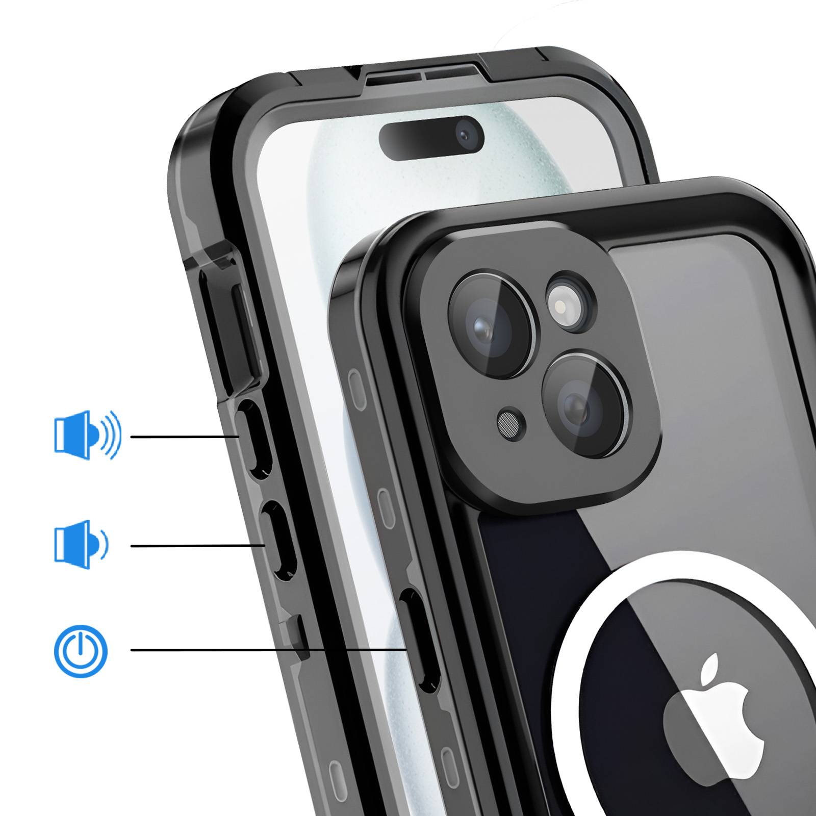 Coque Intégrale 360° pour iPhone 15 Compatible MagSafe Étanche IP68-2