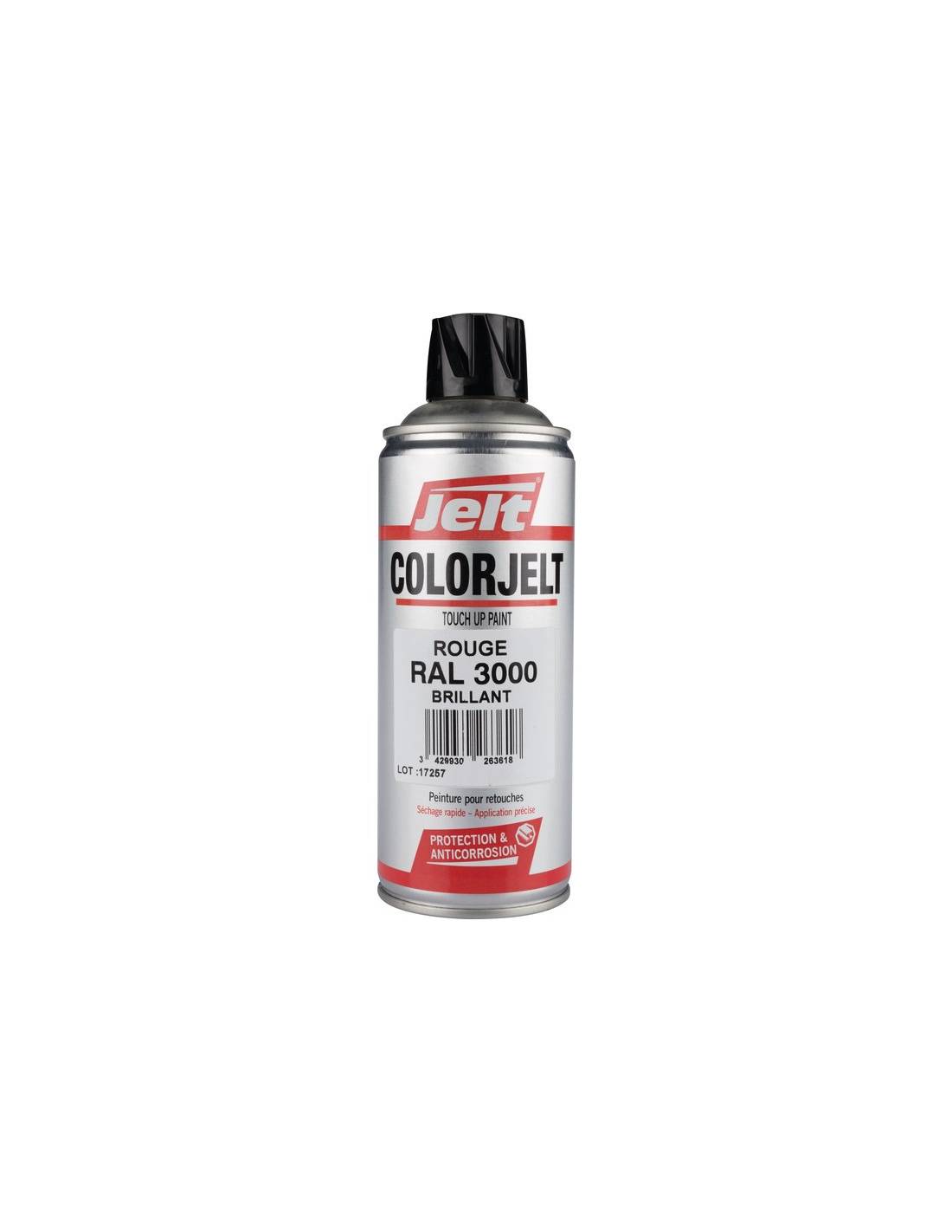 Peinture Aérosol Jelt Rouge Feu Séchage Rapide, Couleur Rouge Intense, Haute Brillance - Jelt-0