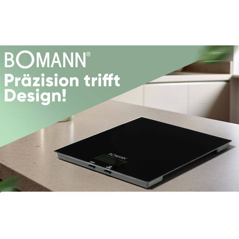 Balance de cuisine en verre Noir Bomann KW6085CB-Noir-2