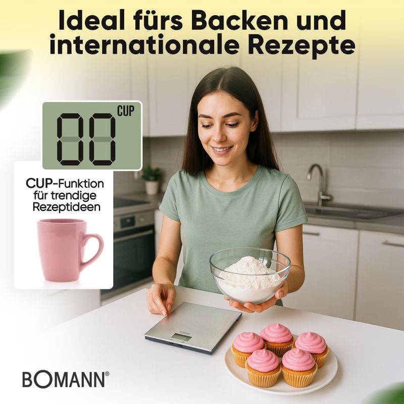 Balance de cuisine en acier inoxydable Bomann KW6086CB-Inox-4