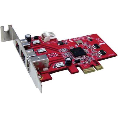 Une carte d'extension PCI rouge avec plusieurs ports USB et composants électroniques, prête à être installée dans un ordinateur.