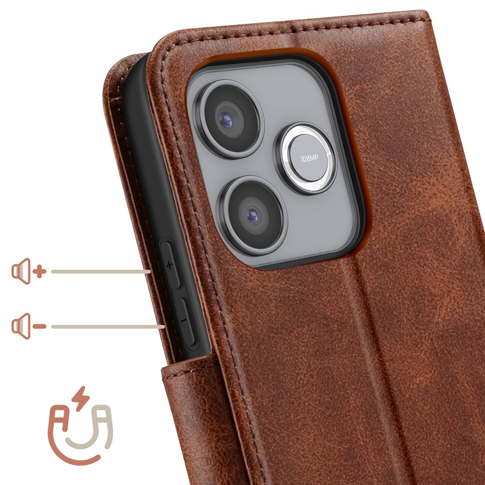 Étui Portefeuille pour Honor 600 Lite Style Rétro avec Support-3
