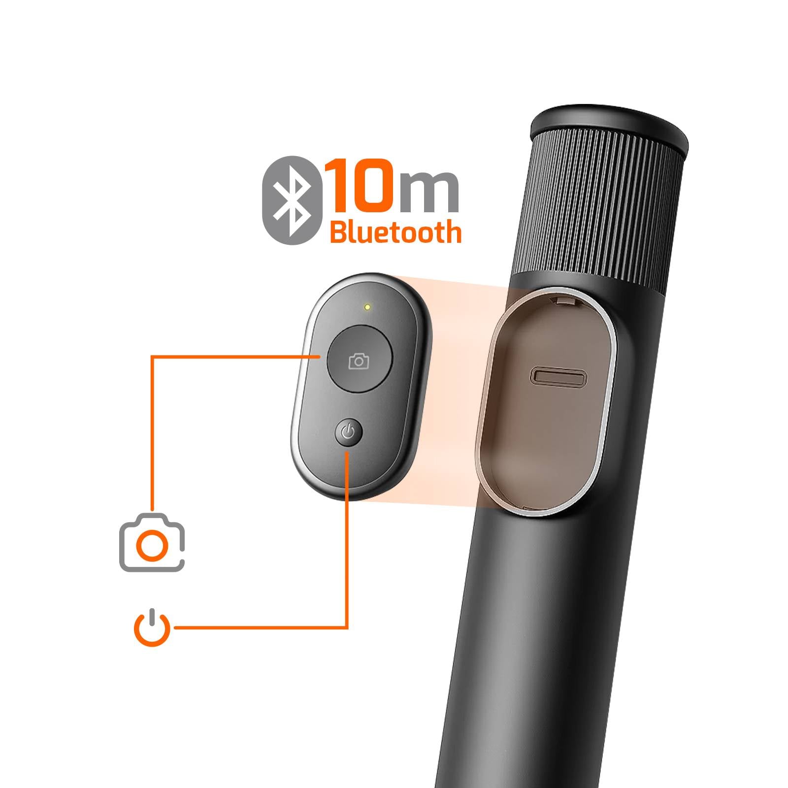 Perche Selfie Bluetooth 2en1 Trépied Télécommande 10m-3