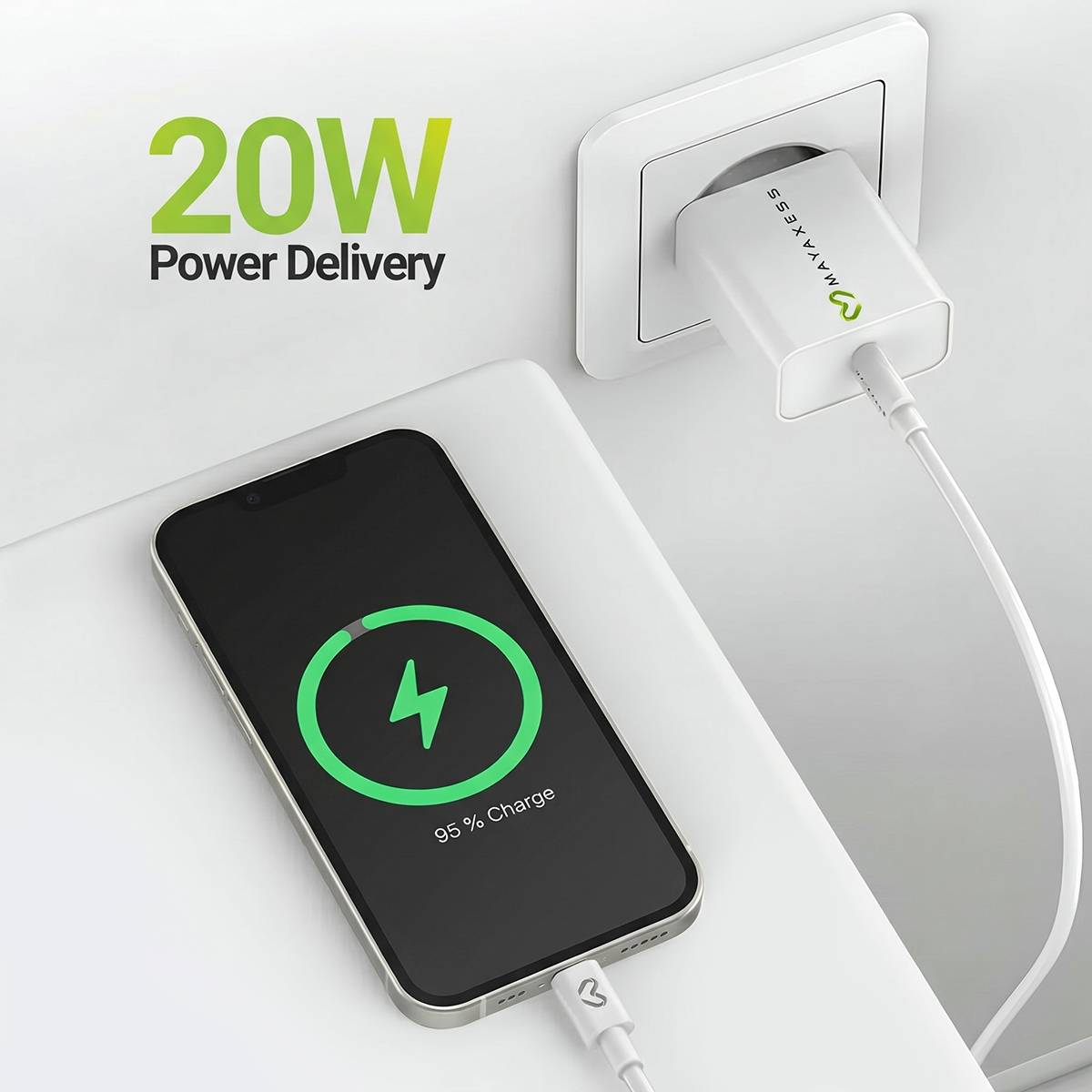 Chargeur Secteur pour iPhone 13 Pro 18W + Câble Lightning 1m-0