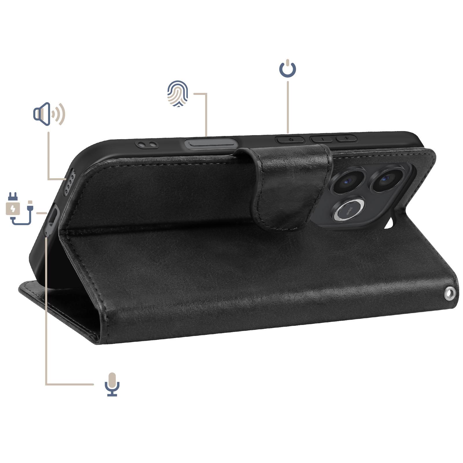 Étui Portefeuille pour Honor 600 Lite Style Rétro avec Support-2