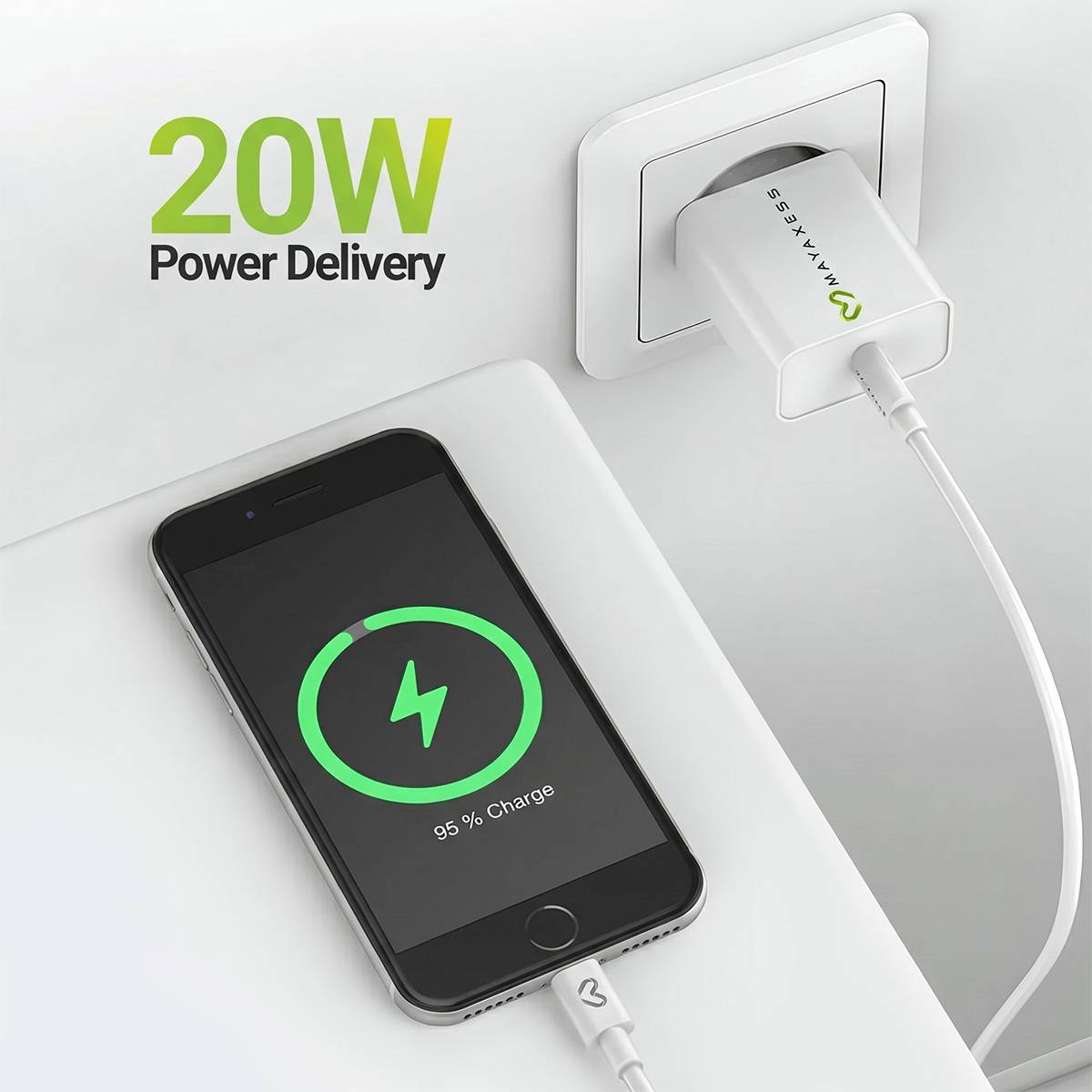 Chargeur Secteur pour iPhone SE 2022 18W + Câble Lightning 1m-0