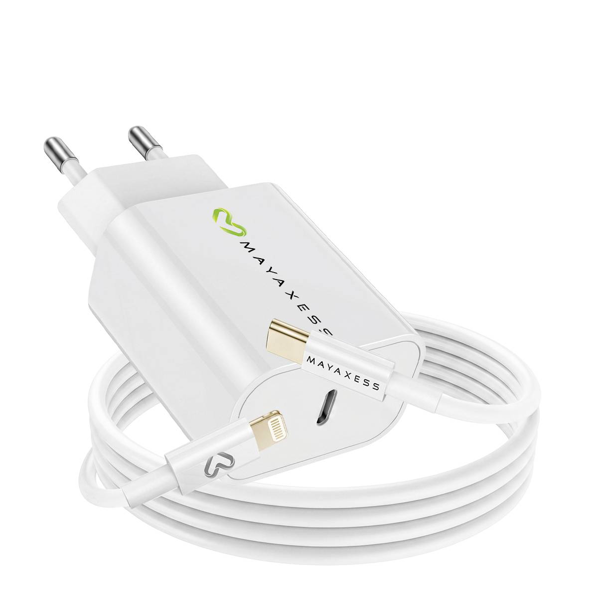 Chargeur Secteur pour iPhone 14 18W + Câble Lightning 1m-4