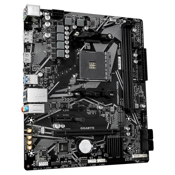 GIGABYTE A520M H ARGB Carte Mère – Compatible avec processeurs AMD Ryzen Série 5000, jusqu’à 5100 MHz DDR4 (OC), M.2 PCI