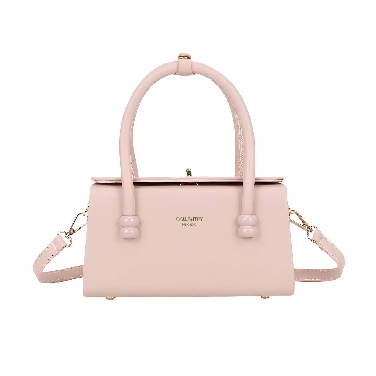 Petit Sac à Main pour Femme Fermeture Loquet Métallique avec Anses Doubles-1