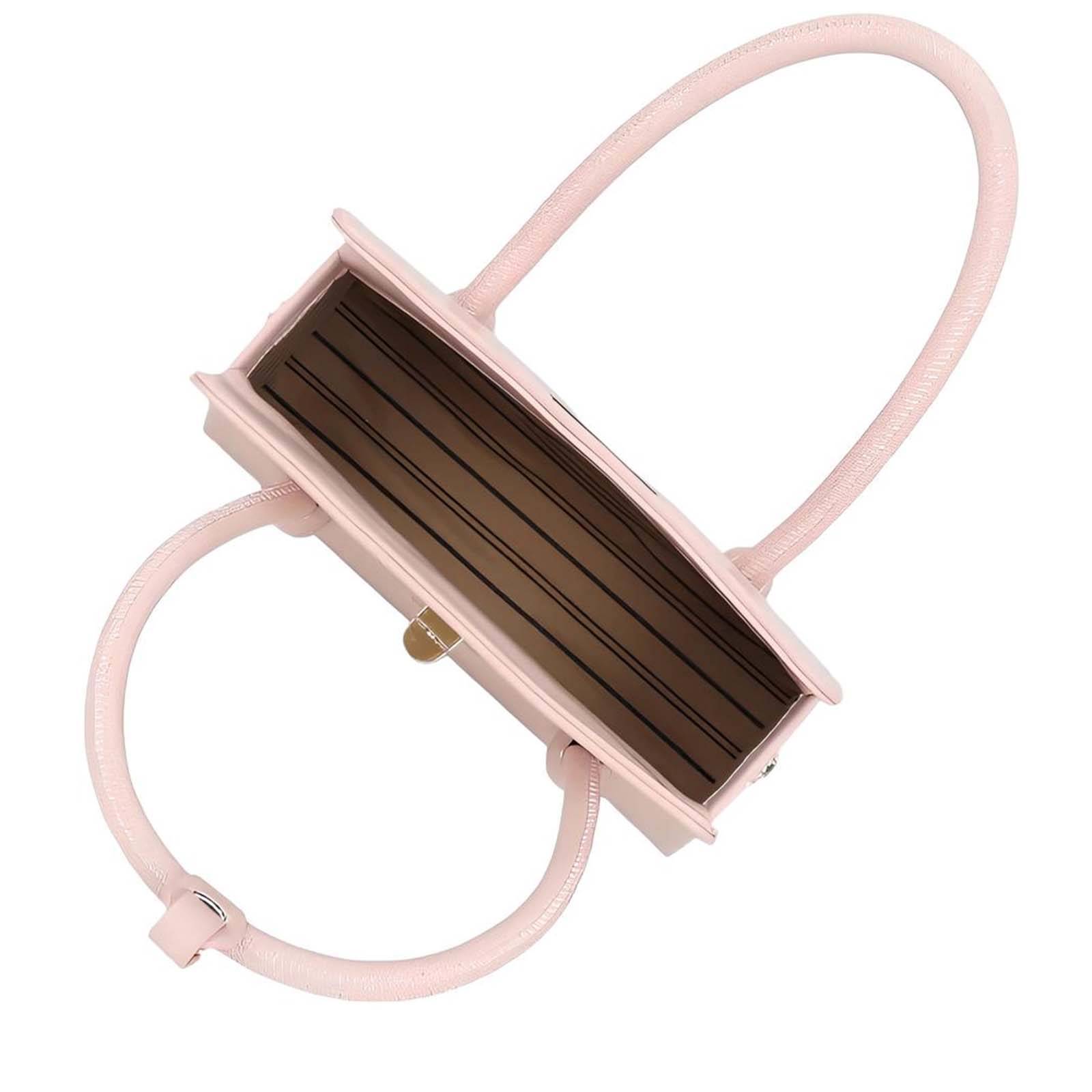 Petit Sac à Main pour Femme Fermeture Loquet Métallique avec Anses Doubles-3