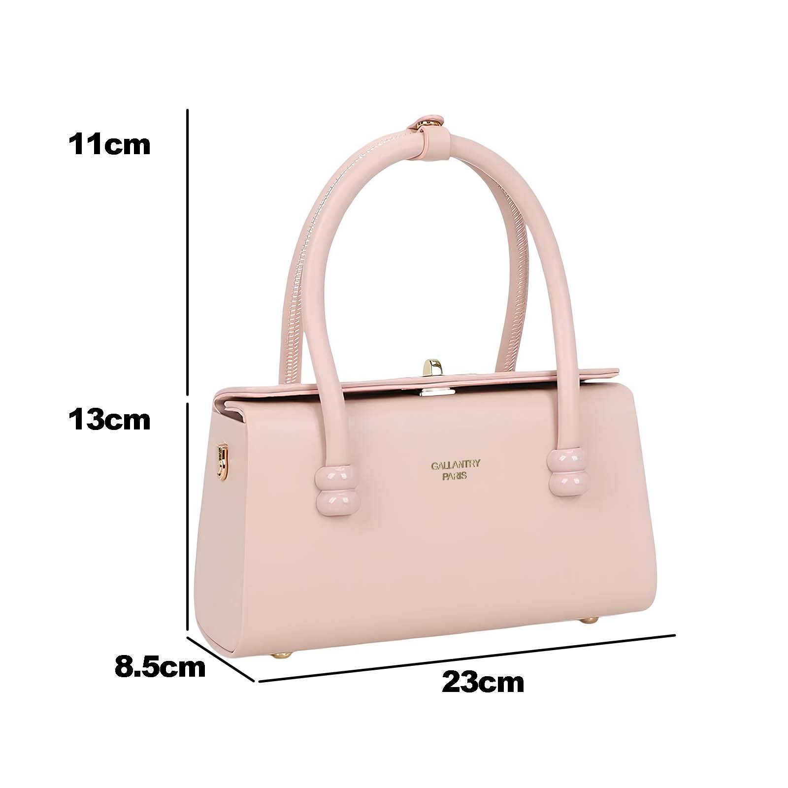 Petit Sac à Main pour Femme Fermeture Loquet Métallique avec Anses Doubles-4