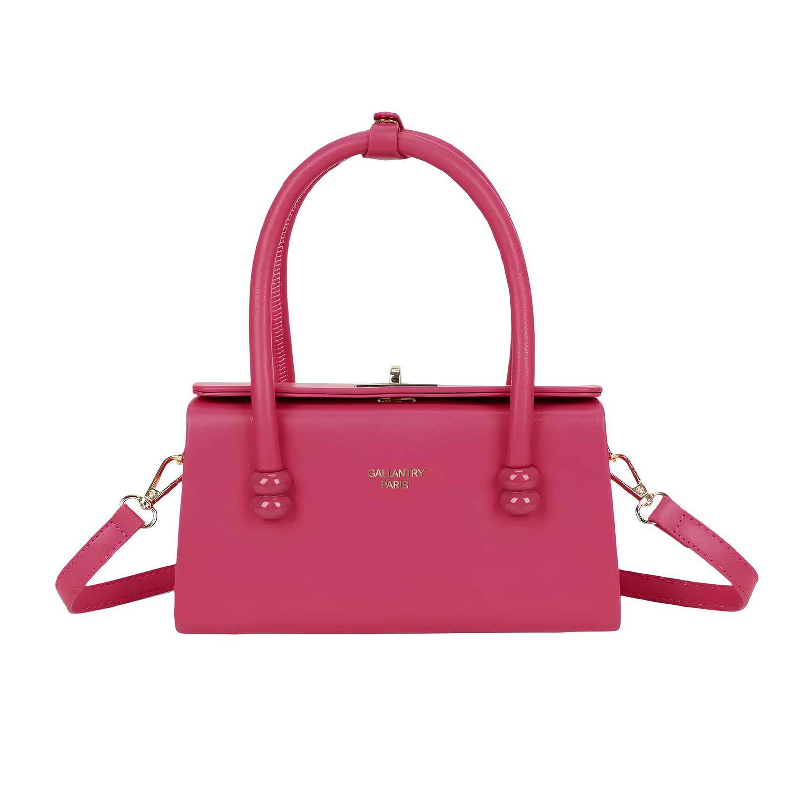 Petit Sac à Main pour Femme Fermeture Loquet Métallique avec Anses Doubles-1