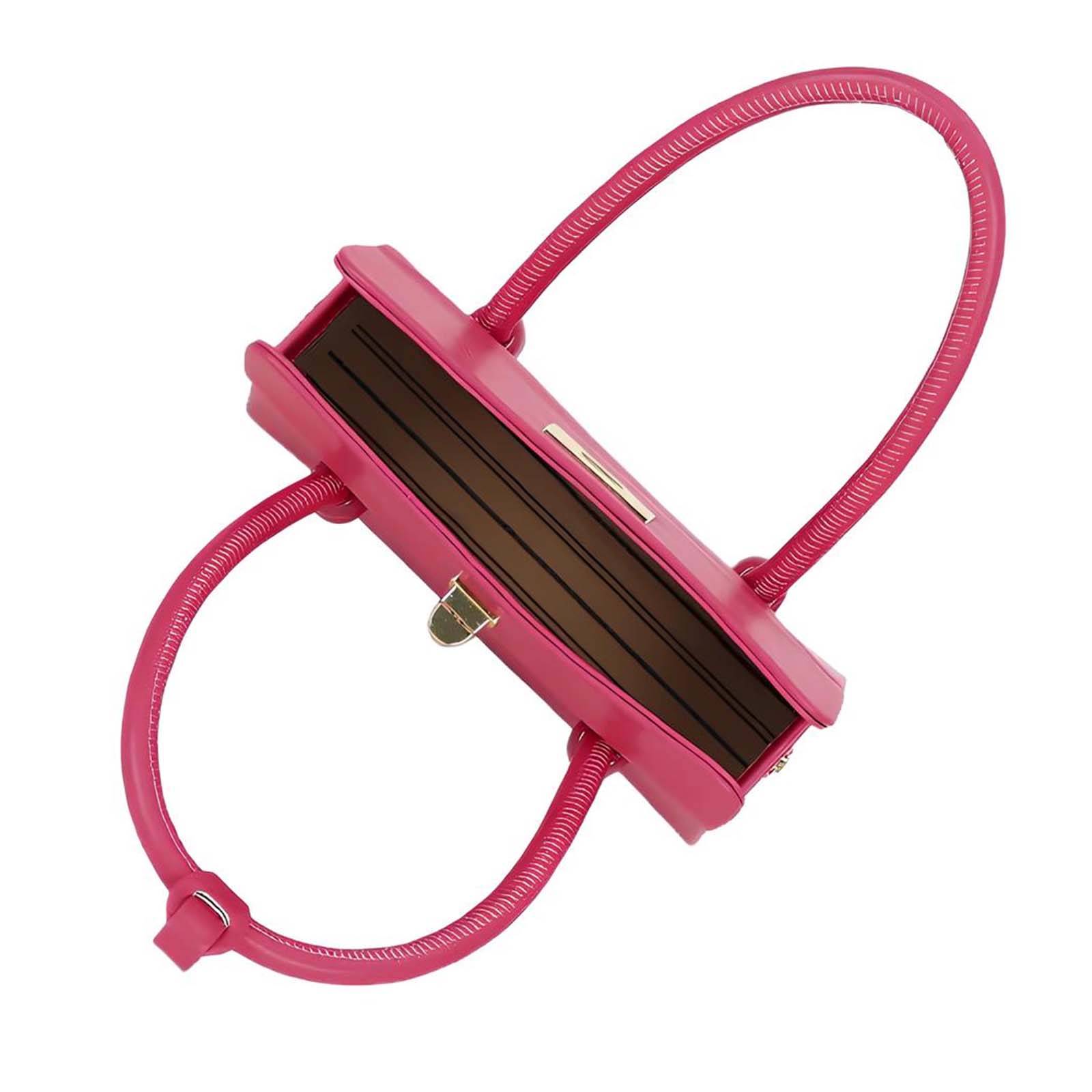 Petit Sac à Main pour Femme Fermeture Loquet Métallique avec Anses Doubles-3