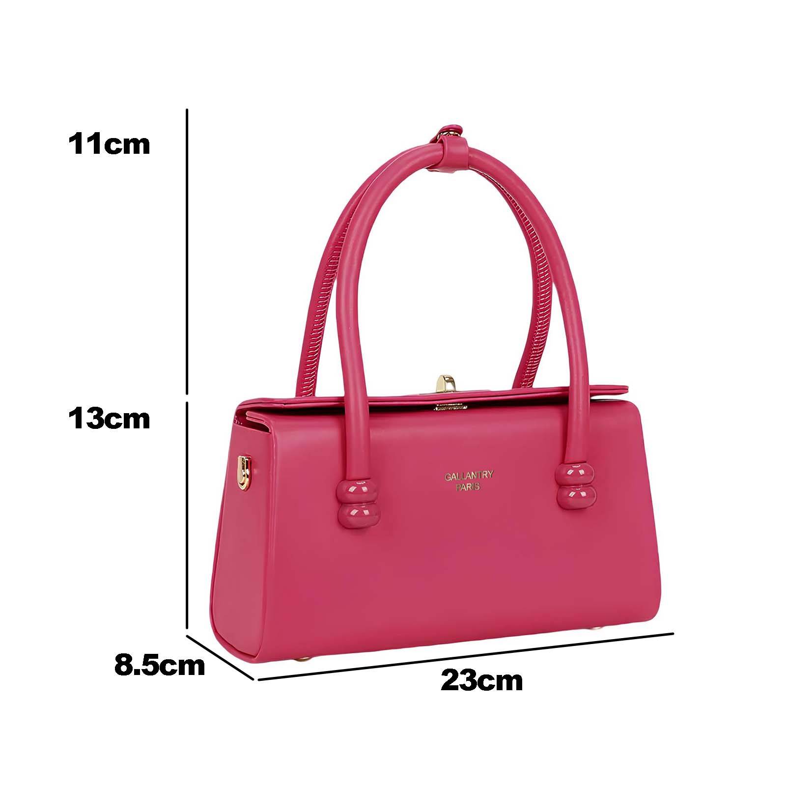 Petit Sac à Main pour Femme Fermeture Loquet Métallique avec Anses Doubles-4