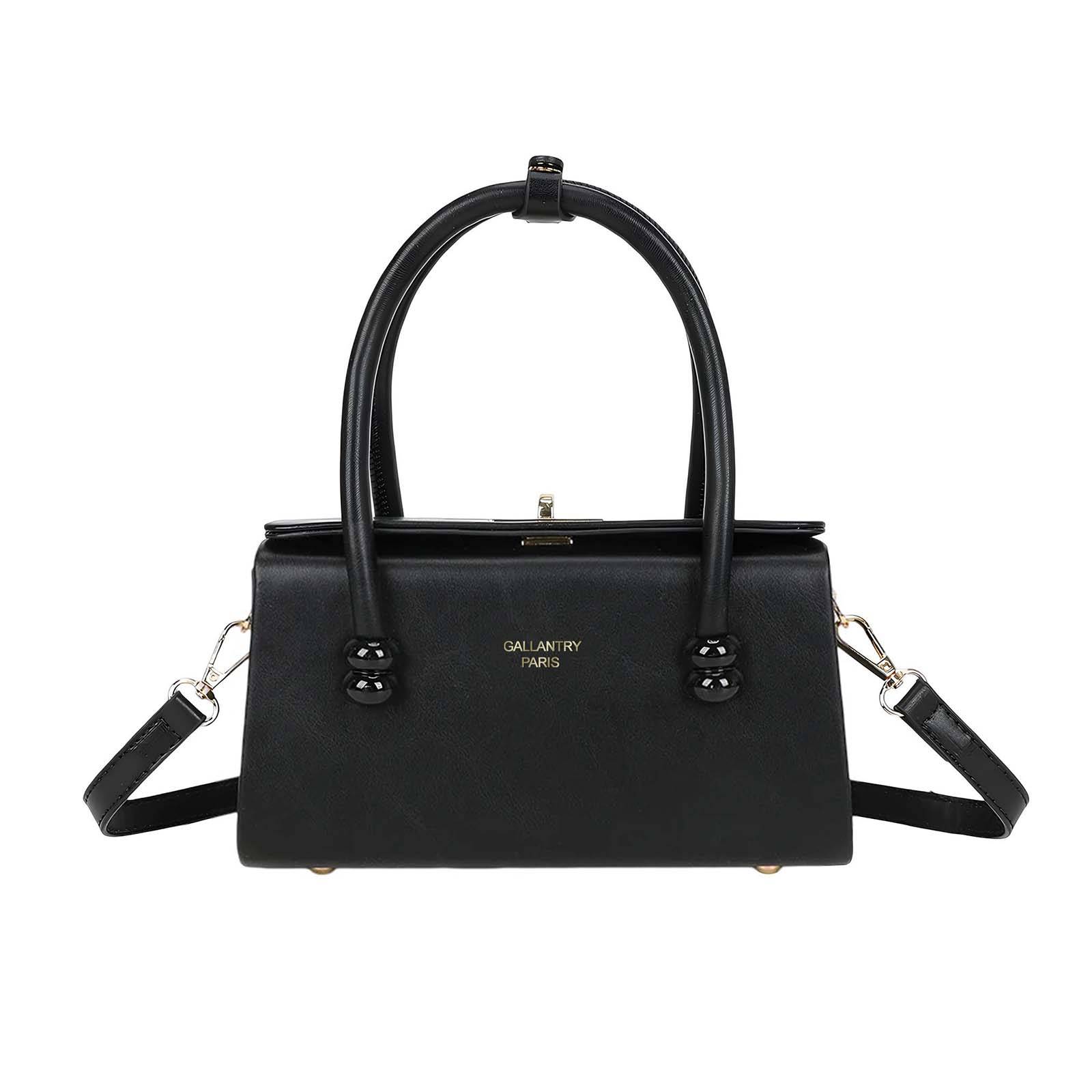 Petit Sac à Main pour Femme Fermeture Loquet Métallique avec Anses Doubles-1
