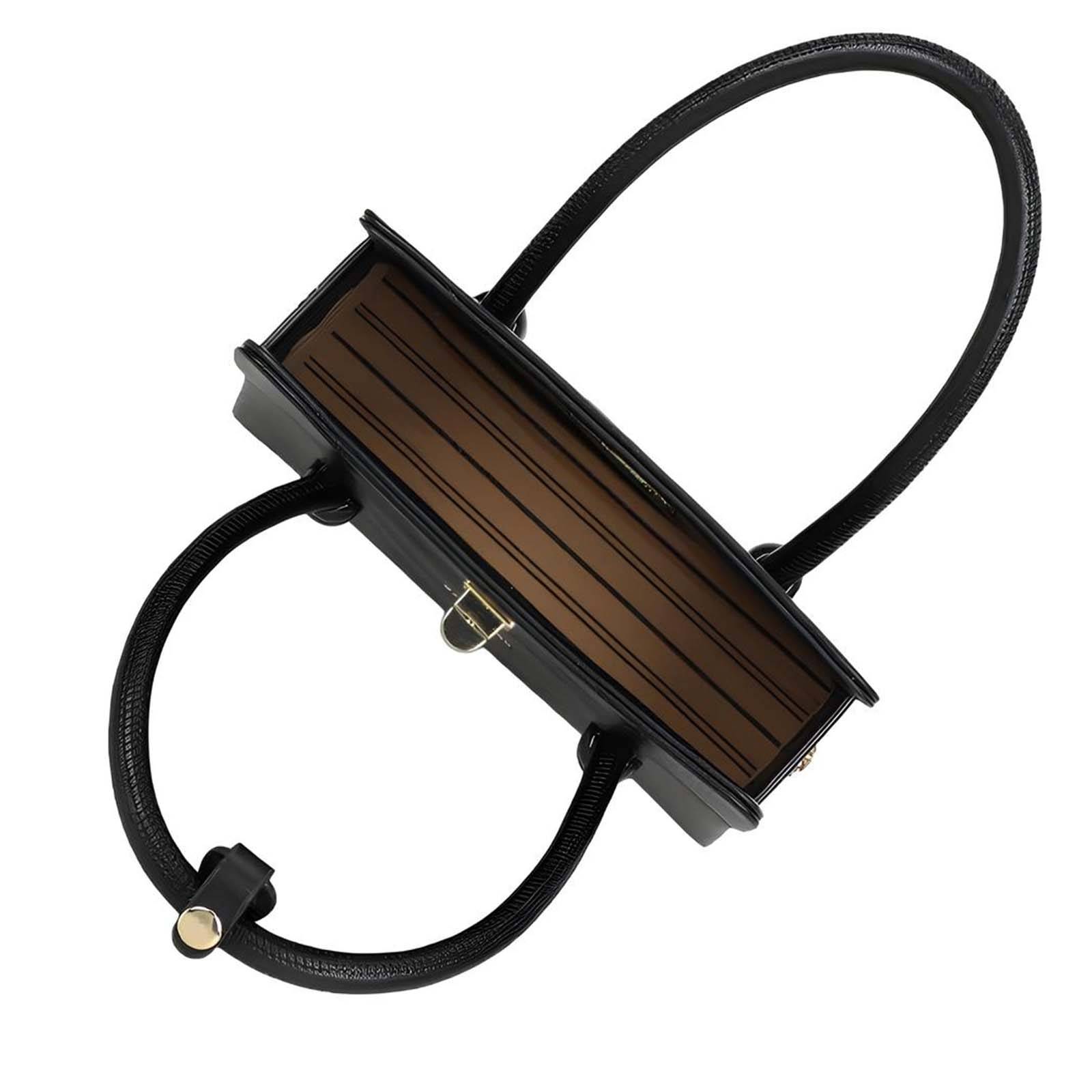 Petit Sac à Main pour Femme Fermeture Loquet Métallique avec Anses Doubles-3