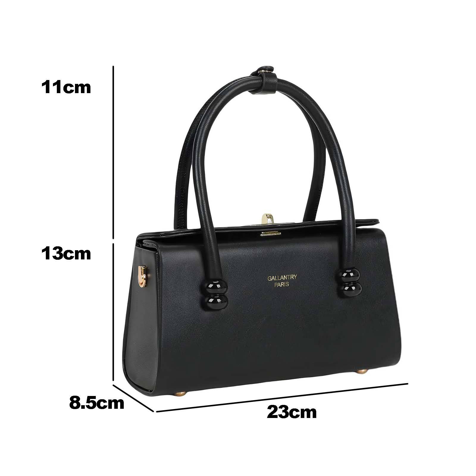 Petit Sac à Main pour Femme Fermeture Loquet Métallique avec Anses Doubles-4