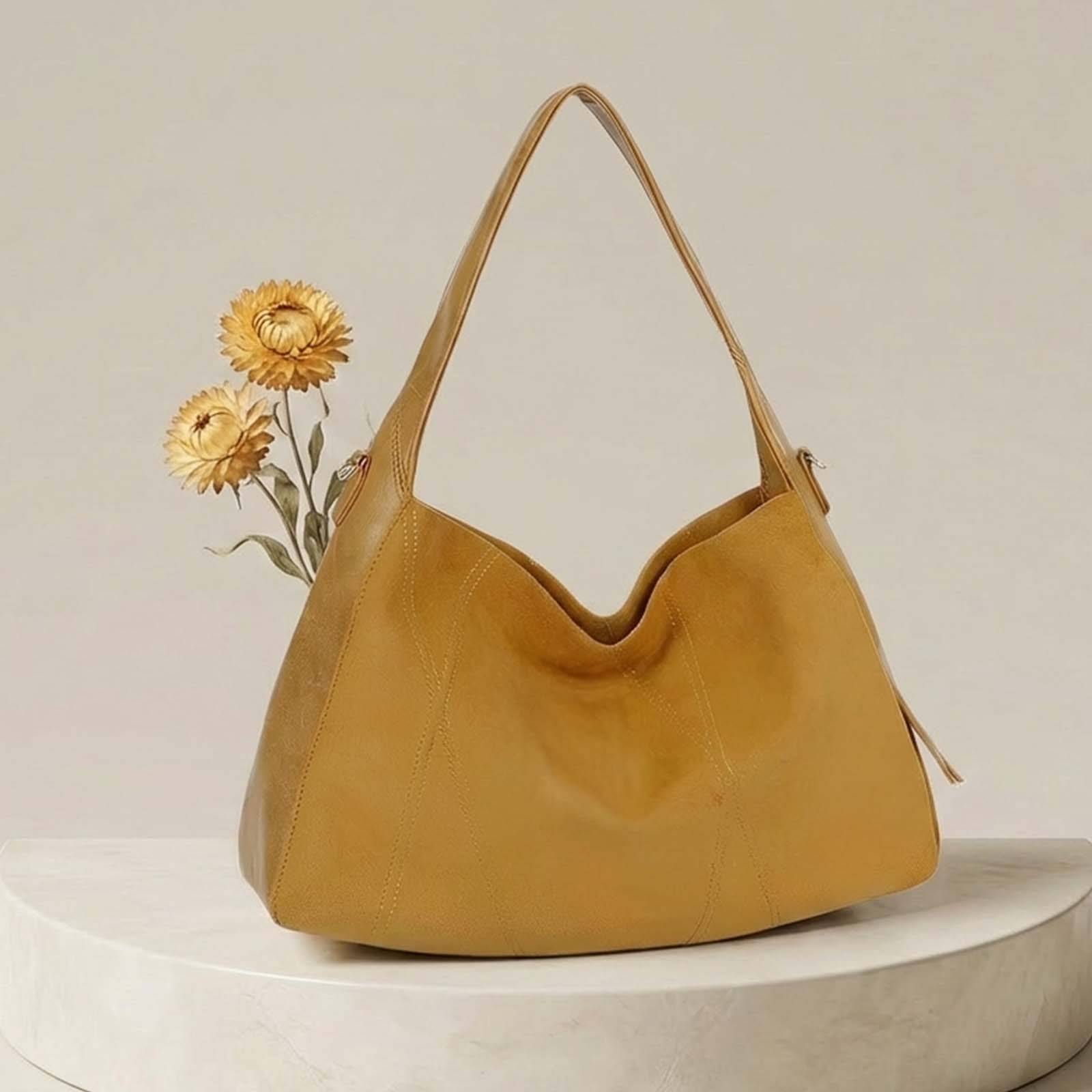 Sac Hobo pour Femme Souple à Tombé Naturel avec Bandoulière Réglable-0