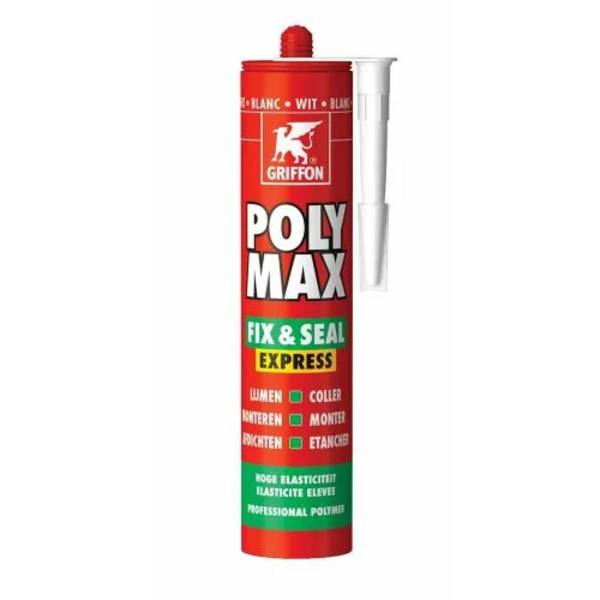 Colle de Montage GRIFFON POLYMAX Fix & Seal Express Cartouche de 425g Blanc