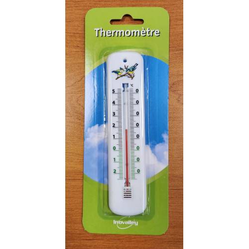 Thermomètre traditionnel mural blanc 15 cm-1