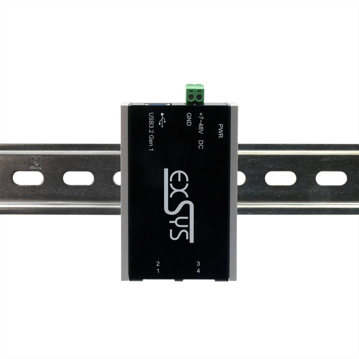 Exsys EXSYS GmbH Kleinster 4-Port USB 3.2 Gen 1 Metall HUB, 15KV ESD Schutz, -40°C bis Hub USB noir-3