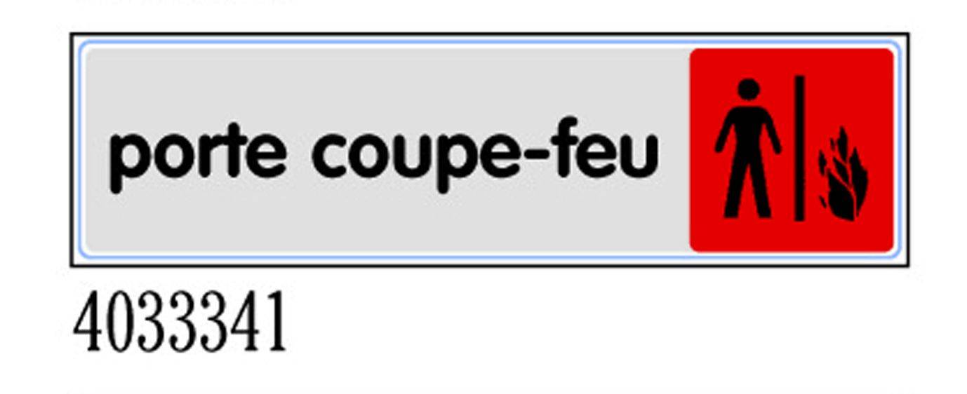 Plaquette de porte ''Porte coupe-feu'' plexiglas 170x45mm - NOVAP - 4033341-0