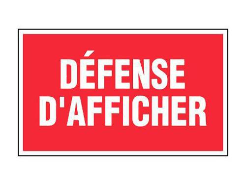 Panneau ''Défense d'afficher'' rigide 330x200mm - NOVAP - 4160221-0