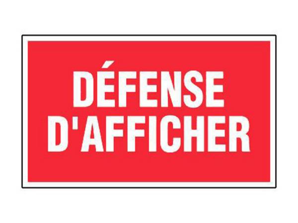 Panneau ''Défense d'afficher'' rigide 330x200mm - NOVAP - 4160221