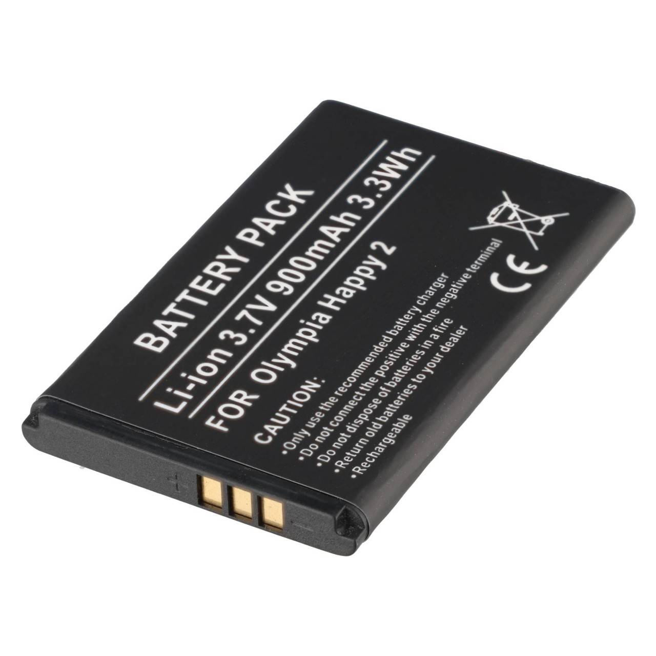 Batterie de remplacement pour Olympia Happy 2, Li-ion, 3,7 V, 900 mAh, 3,3 Wh-1