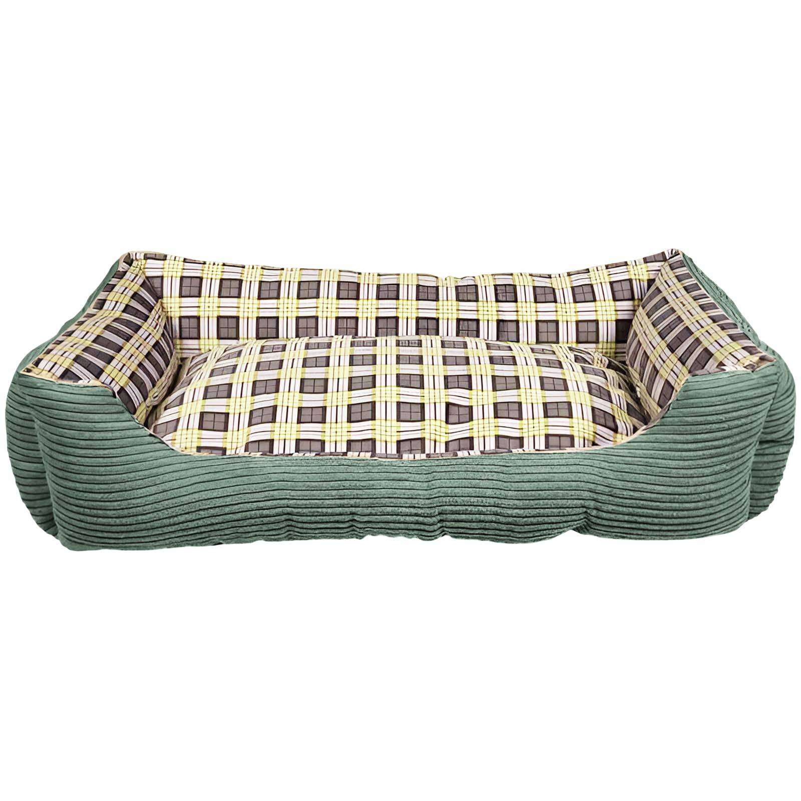 Canapé-lit pour Chien en Velours Côtelé Moelleux 90cm Taille XL-0