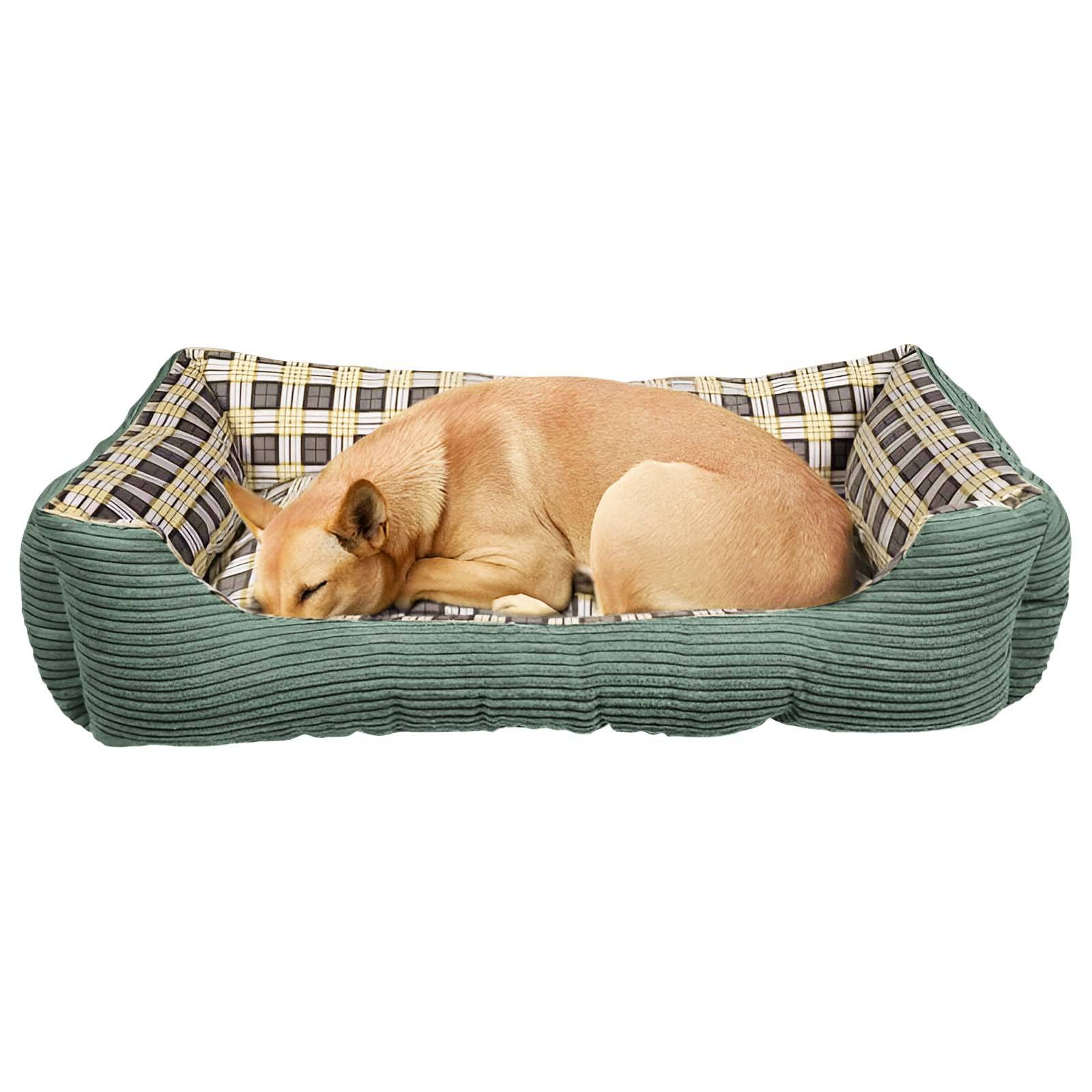 Canapé-lit pour Chien en Velours Côtelé Moelleux 90cm Taille XL-1