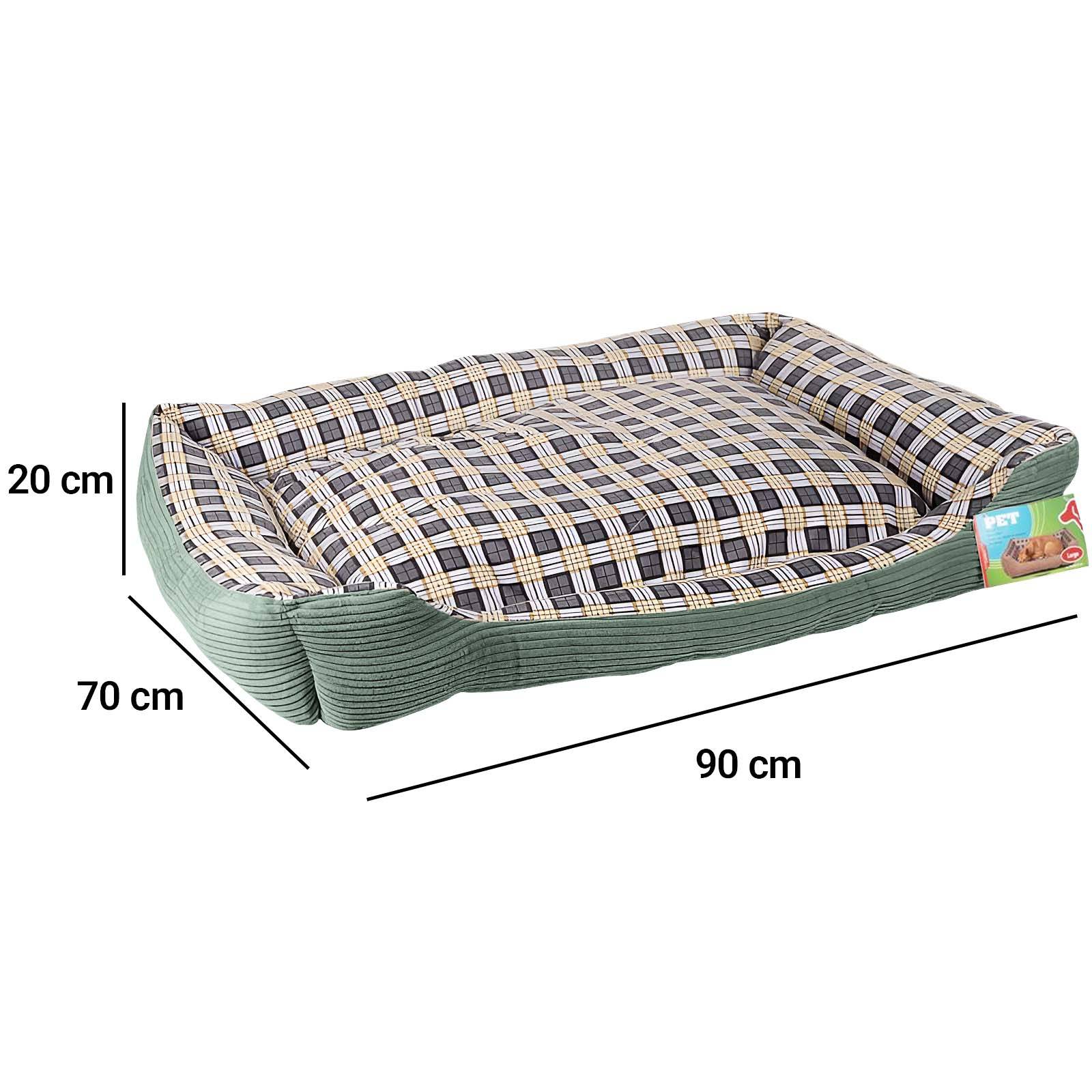 Canapé-lit pour Chien en Velours Côtelé Moelleux 90cm Taille XL-2