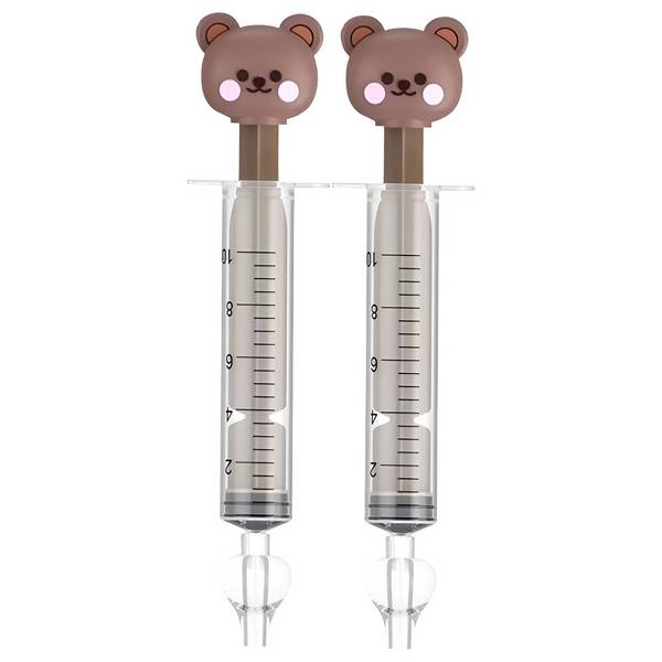 Pack de 2 Seringues Nasales 10ml Sans BPA Motif Ours pour Bébé dès 4 mois