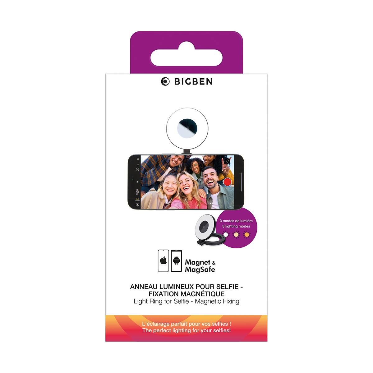 Anneau Selfie Lumineux LED Magnétique MagSafe pour Smartphone-4