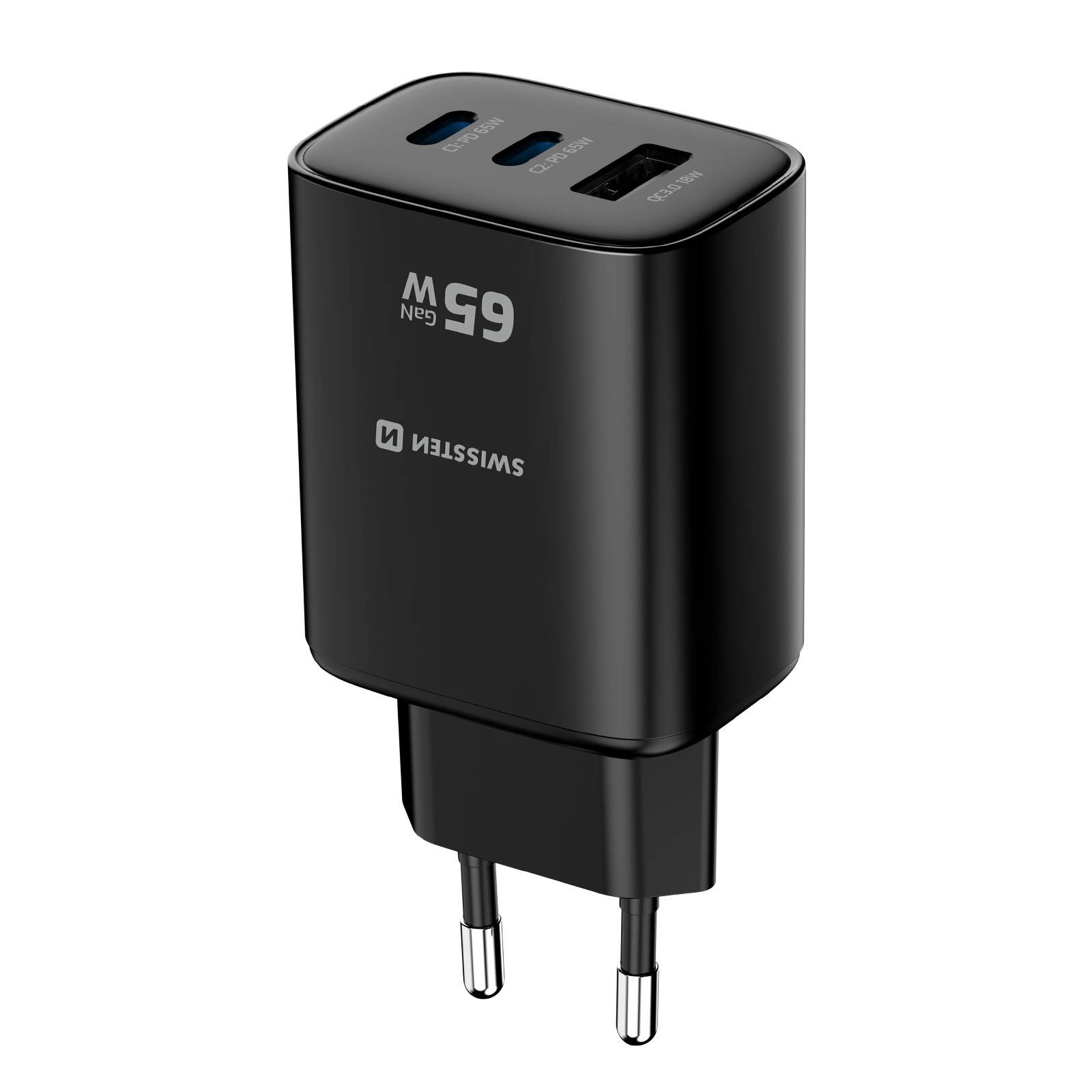 Chargeur 2 USB-C 65W Power Delivery et USB-A Quick Charge 3.0 18W-1