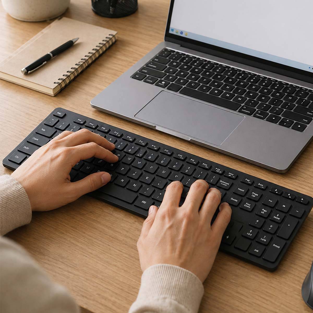 Pack Clavier AZERTY et Souris Sans Fil Compatible Windows / macOS Pratique-4