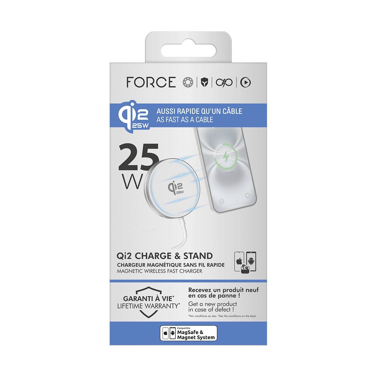 Chargeur Sans Fil 25W Qi2.2 Stand Rétractable avec Chargeur 30W PD Magnétique-4