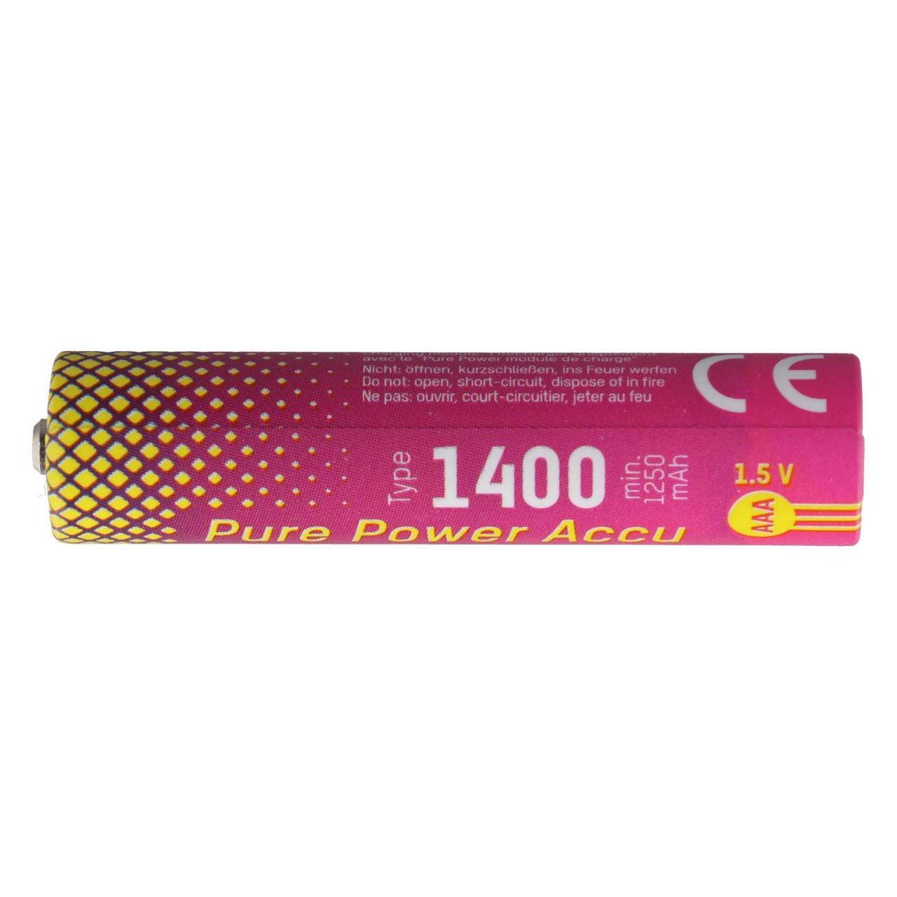 Piles Ansmann Pure Power Micro AAA, Li-Ion, 1,5 V, min. 1250 mAh, typique 1400 mAh, blister de 4-3