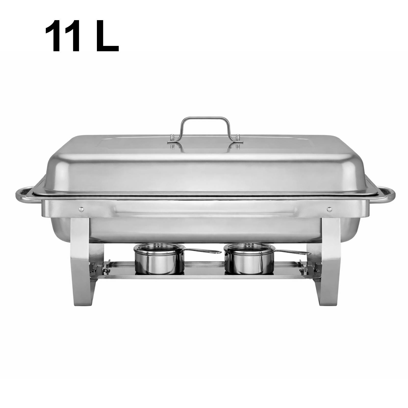 Chauffe-plats Rectangulaire 11L Simple Compartiment en Inox avec Couvercle-4