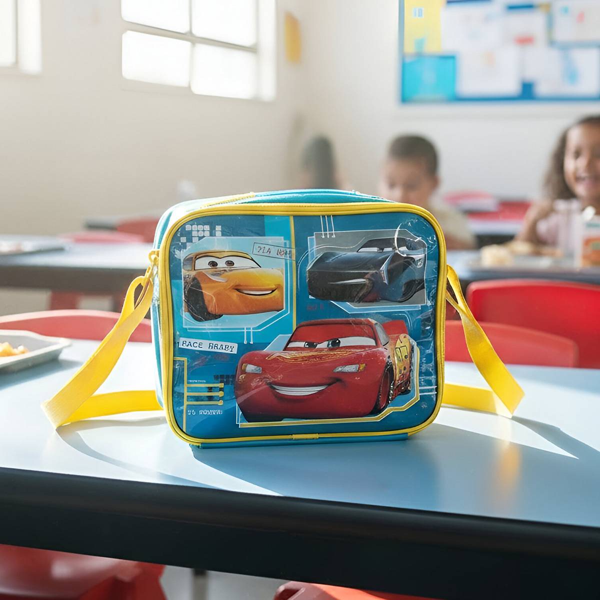 Sac Isotherme pour Enfant Motif Voitures de Course avec Bandoulière Réglable-3