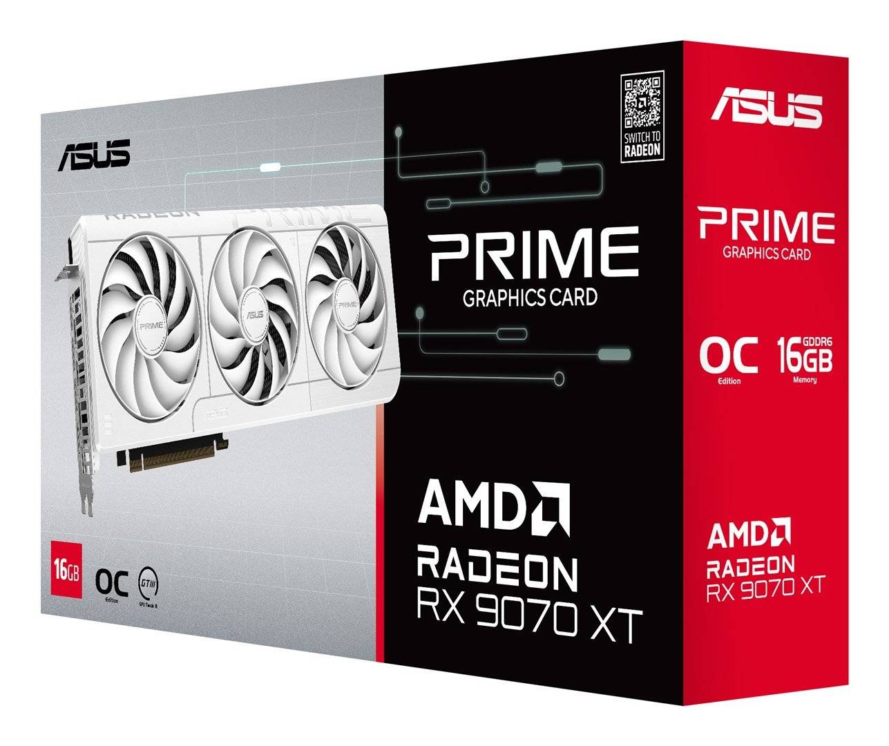 ASUS Prime Radeon RX 9070 XT White OC Edition 16Go GDDR6 Graphics Card PCIe 5.0 HDMI 2.1 DisplayPort 2.1a-14