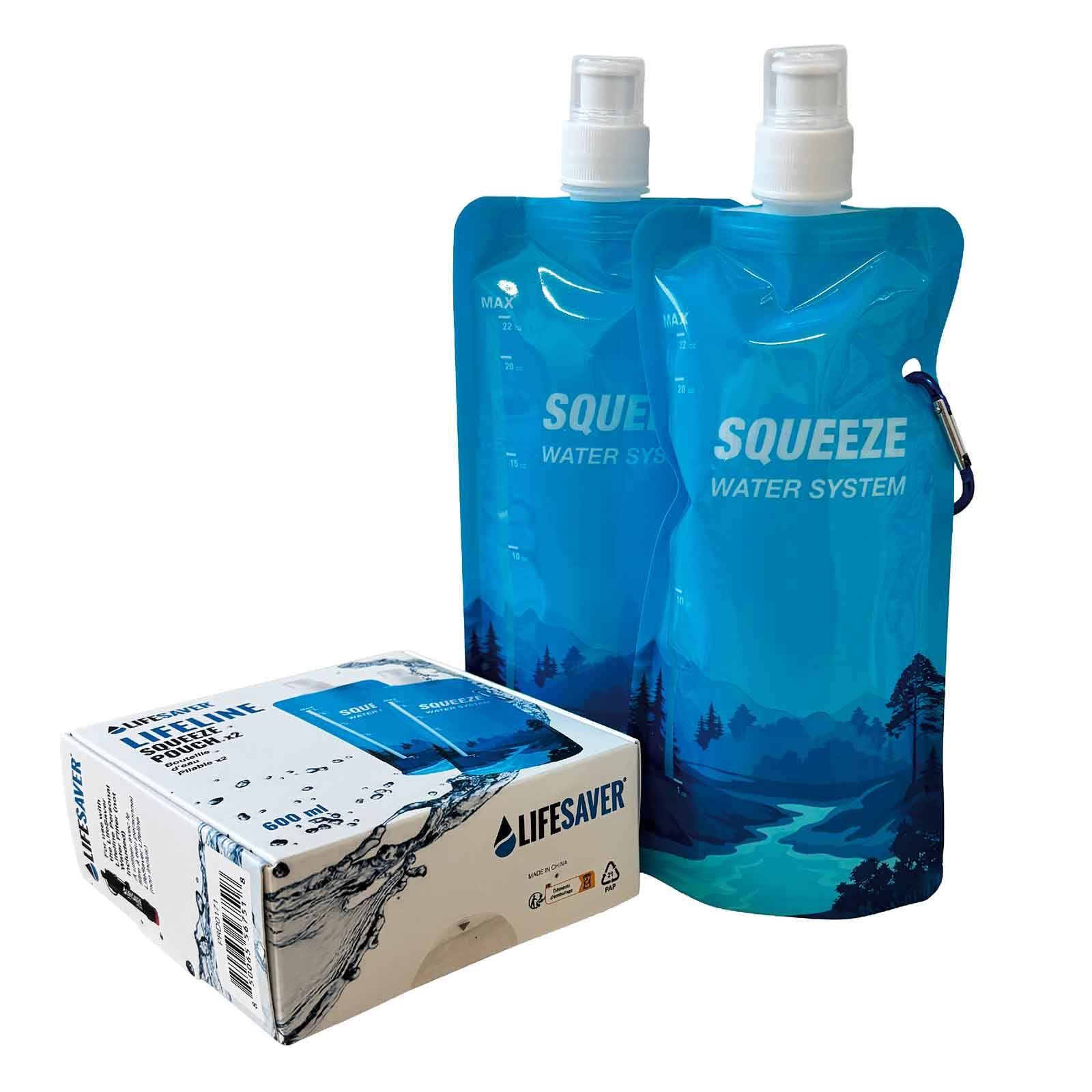 Pack 2 poches souples compressibles Lifesaver Lifeline réservoir eau randonnée survie léger durable-0