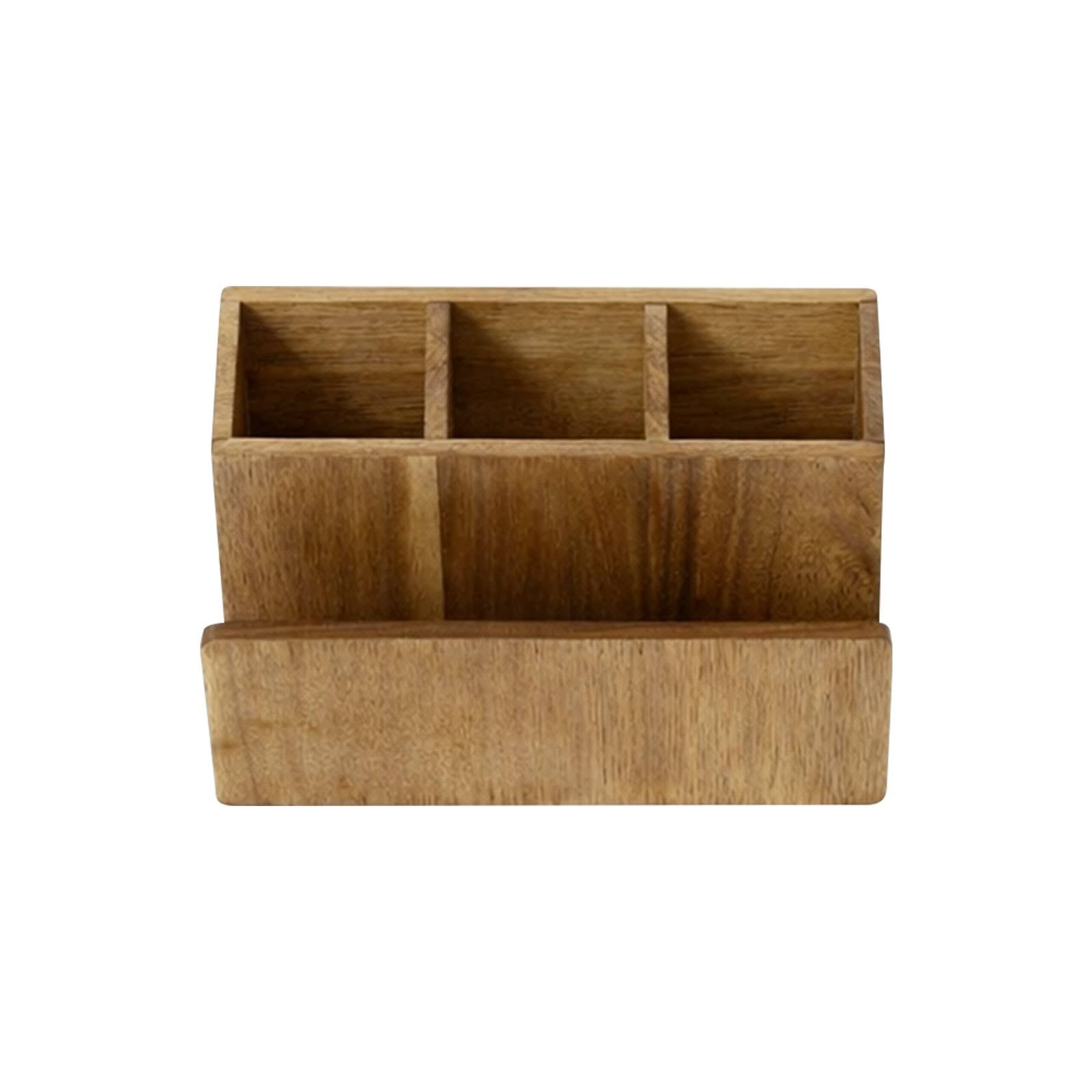 Range-Couverts avec Porte-serviettes Bambou Naturel 4 Compartiments pour Cuisine-3