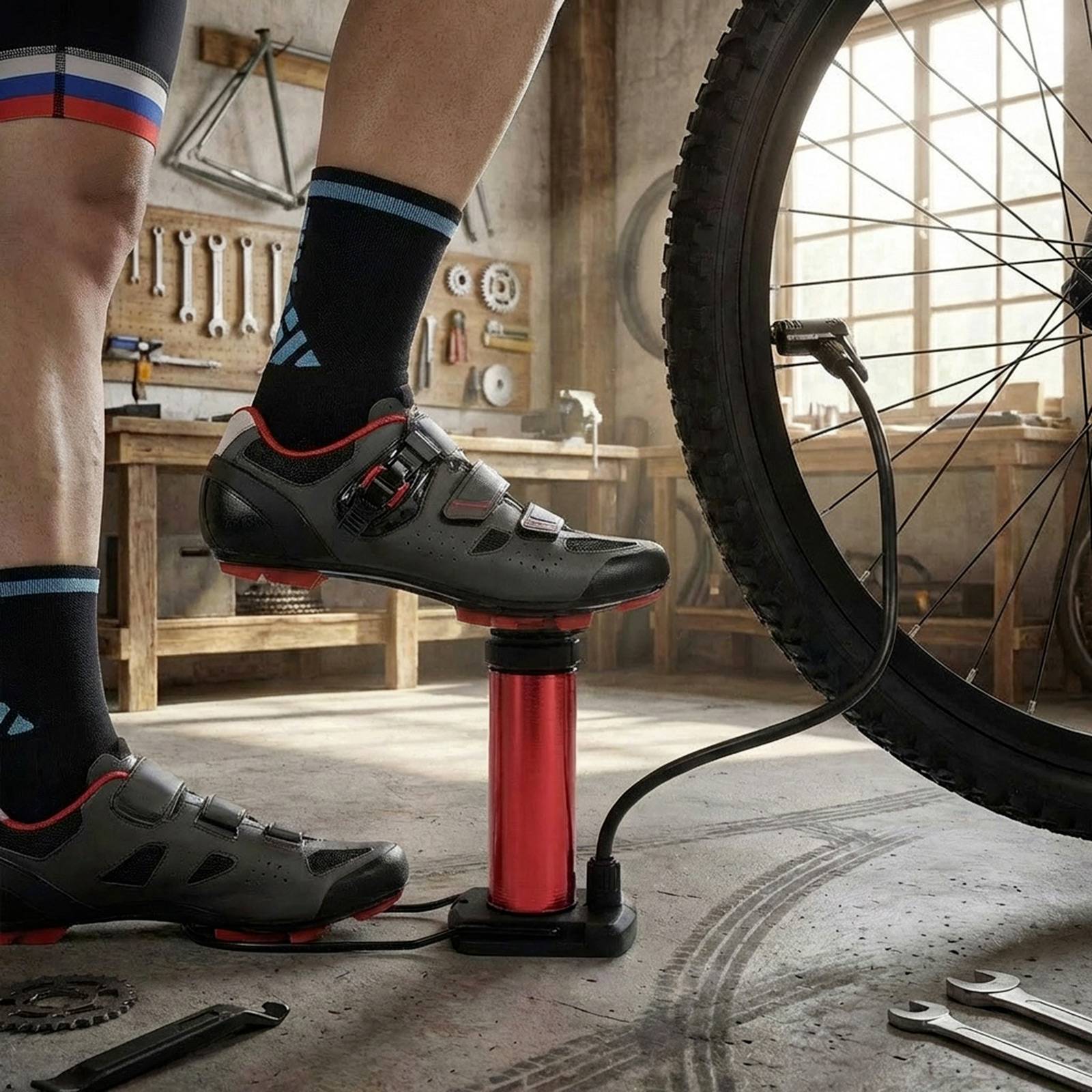 Pompe à Pédale Multifonctions Pression 100 PSI avec Flexible-2