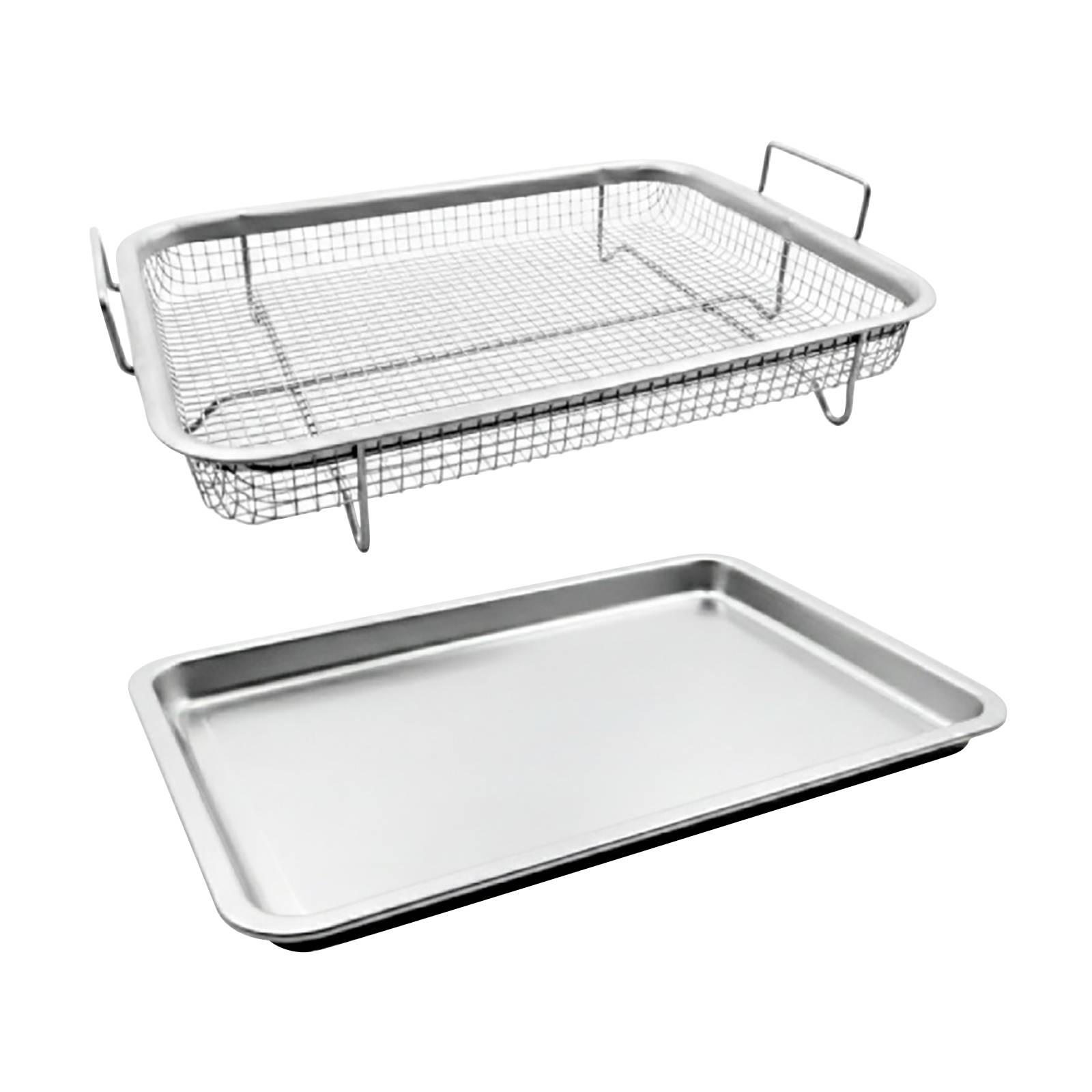 Panier à Friture en Acier Inoxydable avec Bac Égouttoir-1