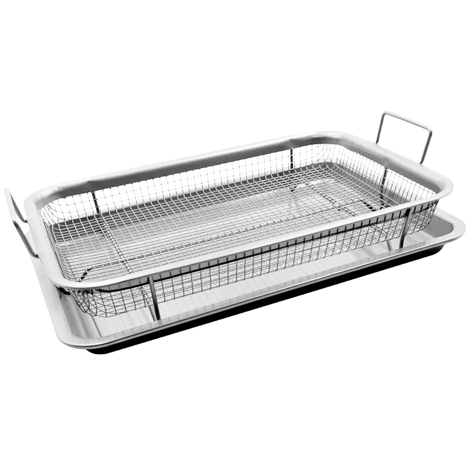 Panier à Friture en Acier Inoxydable avec Bac Égouttoir-0